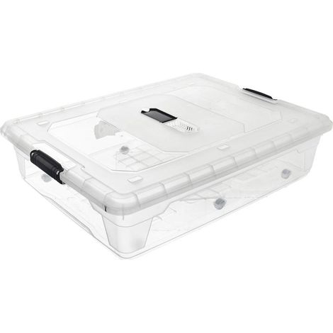 Boîte de rangement sur roulettes de grande capacité et durabilité