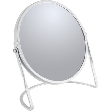 Miroir grossissant sur pied Acier AKIRA Blanc mat Spirella (1/5)