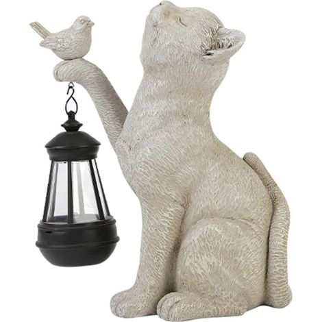 Lampe Solaire Petit Chat Résine Créatif Chat Yard Lumière Mignon Mini Chat Lanterne Extérieure Solaire Extérieur Statue Lumière pour Cour Balcon Voie