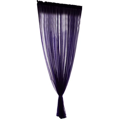 Voile de fenêtre en polyester uni, panneau de tulle transparent pour décoration salon chambre, violet 1x2m