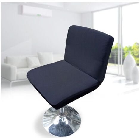 Housse de chaise de bar pivotante avec dossier élastique, noire (1/4)