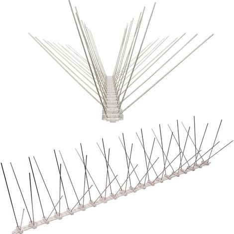 1 metro de Púas antipalomas con base de Policarbonato - 4-hileras de Púas antipalomas la solución de calidad para el control de aves (1/5)