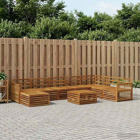 vidaXL Outdoor-Sofagarnitur 9 pcs Natur Massivholz Akazie (1/5)