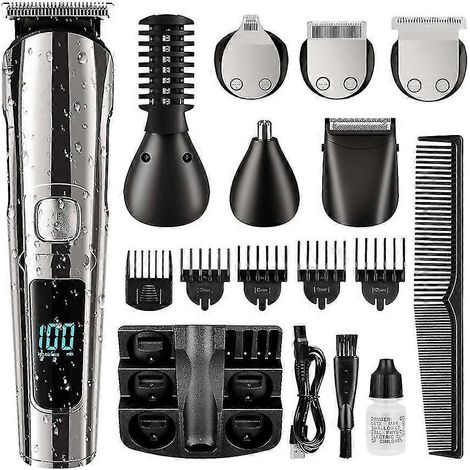 Tondeuse à barbe pour hommes, tondeuse à cheveux, tondeuse à moustache, rasoir pour le corps, le nez, les oreilles et le visage, rechargeable par USB (1/5)