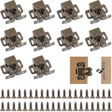 Set di 10 bulloni per ante di mobili, bulloni a doppio rullo per mobili in bronzo