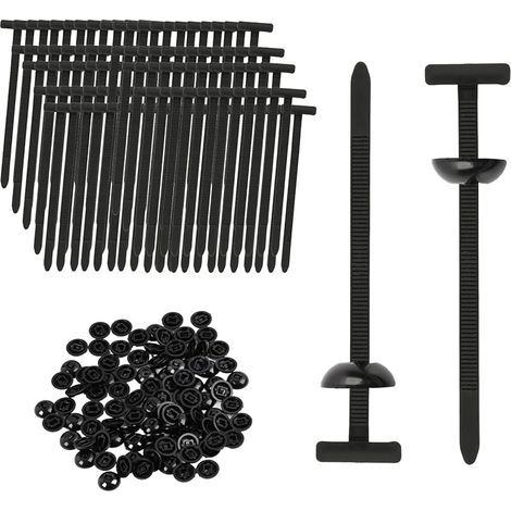 100 fascette stringicavo universali autobloccanti in nylon, elementi di fissaggio per paraurti, rivetti in plastica per riparazioni auto, anello di serraggio in nylon resistente, installazione rapida (1/5)
