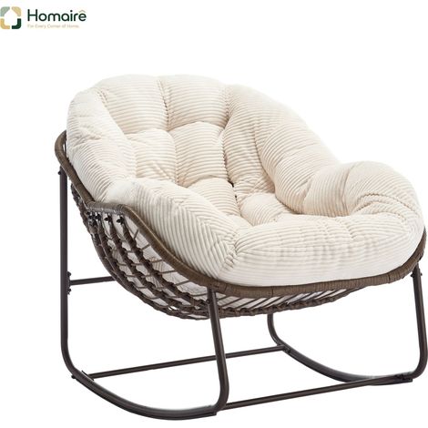 Stahl Rattan Sitzbank mit Rückenlehne Weiß 120 x 40 x 45 cm HOMAIRE (1/5)