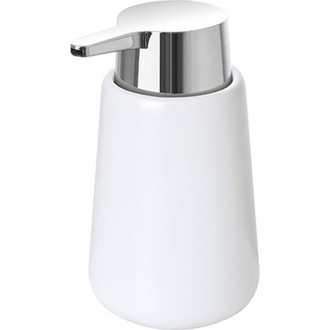 Dispenser sapone bianco e cromo in ceramica antibatterica Sidney (1/3)