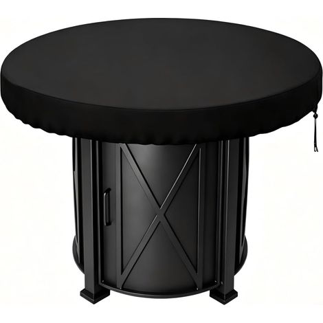 Rond Housse De Protection pour Plaque De Feu 100 Cm Oxford Housse Barbecue Exterieur, Anti-UV Etanche 420D Housse Brasero Rond pour Plaque De Cuisson Et Plaque De Barbecue, Noir (1/5)