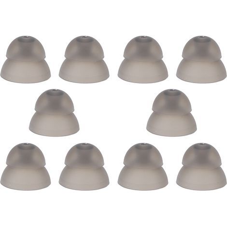 10 Dômes de Remplacement pour Aides Auditives 12mm en Silicone Doux Double Couche, Lavables et Anti-Statiques, Noir (1/5)