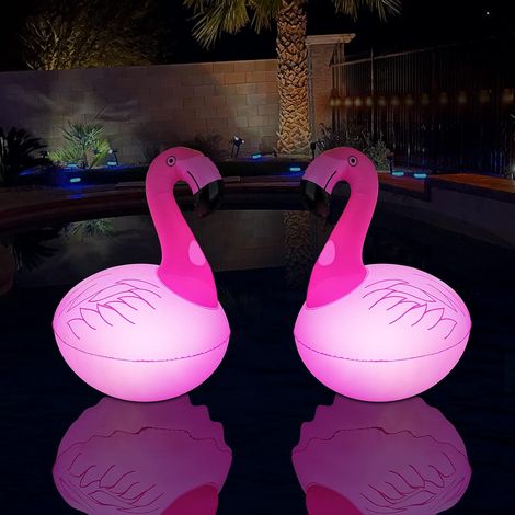 Lampes solaires flottantes flamant rose Werwing, décoration gonflable lumineuse étanche pour piscine, mariage, jardin, terrasse, lot de 2-AquaForge