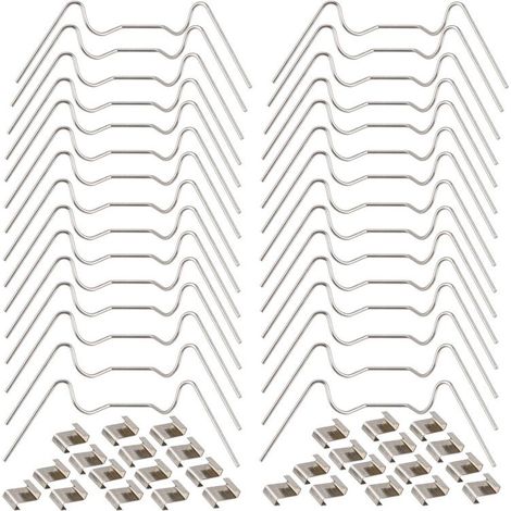 Lot de 100 clips de serre en acier inoxydable – 50 clips pour vitrage + 50 clips Z pour chevauchement – Kit de réparation pour panneaux de verre (1/5)
