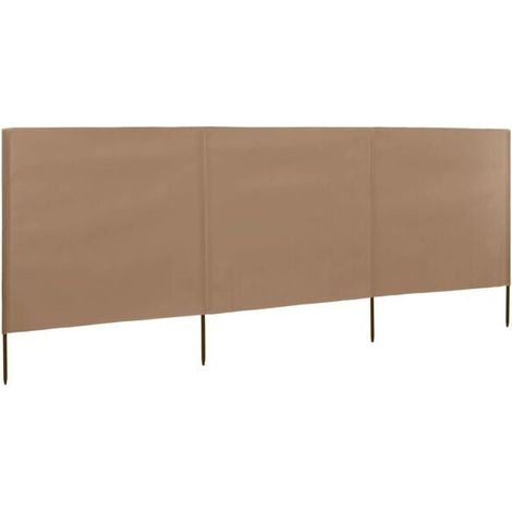 Paravent 3 panneaux Tissu 400 x 120 cm Taupe (1/2)