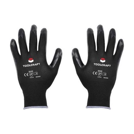 GANTS DE TRAVAIL TAILLE: 9 TOOLCRAFT TO-5621532 POLYESTER, NITRILE EN 388 CAT II 1 PAIRE(S) (1/3)