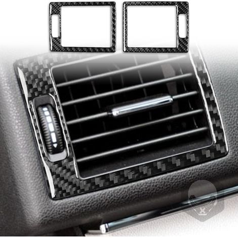 (Noir) Compatible avec Mercedes-Benz Classe B W245 (2005-2011) - Accessoire : Garniture adhésive décorative en fibre de carbone pour sortie d'air de climatisation (1/5)