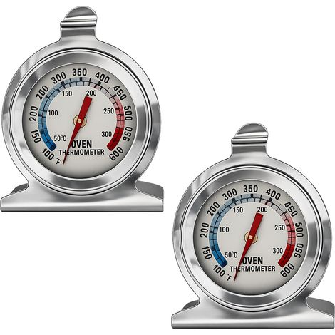 2PCS Thermomètre De Four, Acier Inoxydable, Zones Colorées, Fours À Gaz Et Électriques, Viande Et Pâtisserie (1/5)