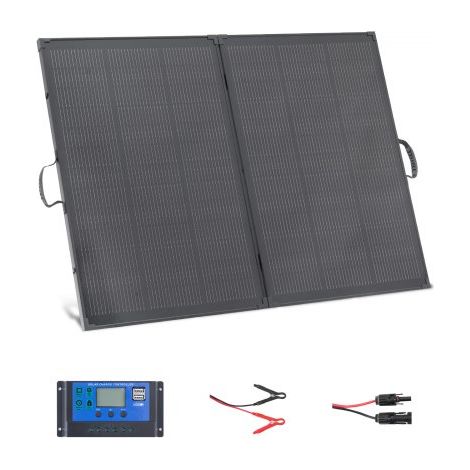 Faltbares Solarpanel 200 W, Tragbares Monokristallines Solarmodul mit 30A PWM-Regler, MC4-Ausgang & Rahmen, 23% Hocheffizienz, IP67 Wasserdicht für Camping, Wandern & Wohnmobilreisen (1/5)