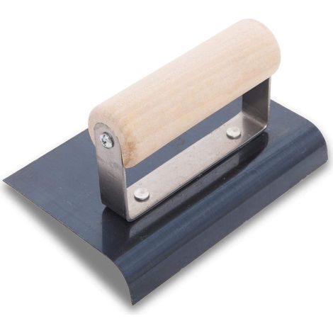 Frattazzo per bordi Marshalltown, R 3mm, L 10mm con manico in legno in acciaio blu, dimensioni cazzuola: 152x102 mm (1/5)