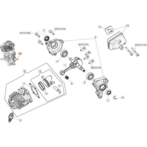 Blocco perno motosega modelli GST250 ORIGINALE OLEOMAC 50290154CR