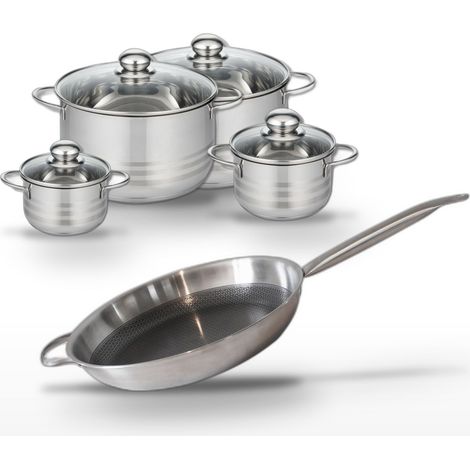 Lot Poêle 32cm et 4 Faitouts Elo Relief Solution (1/5)