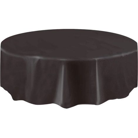 Mantel redondo de vinilo impermeable, forrado con franela de búfalo, mantel de plástico fácil de limpiar para cenas y picnics. (1/5)