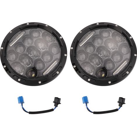 Projecteurs LED Ronds 7 Pouces Feux de Route/Croisement Compatibles JEEP Wrangler JK TJ LJ (1/5)