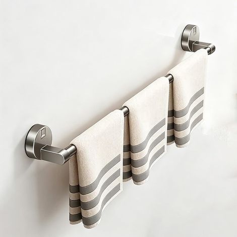 Porte-serviettes à ventouse gris/blanc – Kit d'accessoir 70 cm/2,3 pi) (1/5)