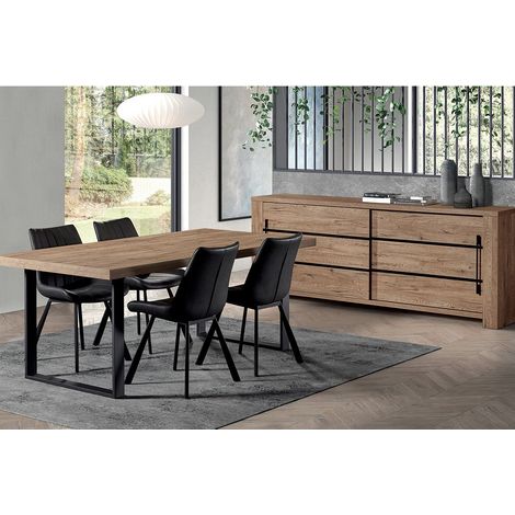 NILLA - Ensemble Buffet + Table 230cm Aspect Bois (1/4)