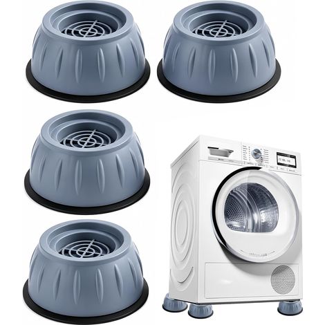 Lot de 4 tapis anti-vibrations pour machine à laver avec absorption des chocs, pour sèche-linge, lave-vaisselle, réfrigérateur, meubles et canapé (1/4)