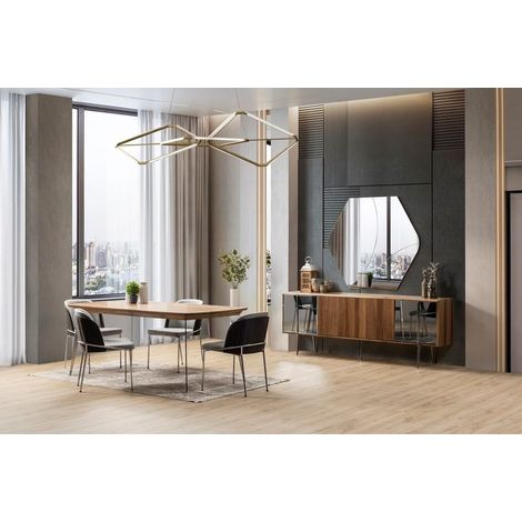 Comedor completo NATIVO con 4 sillas nogal