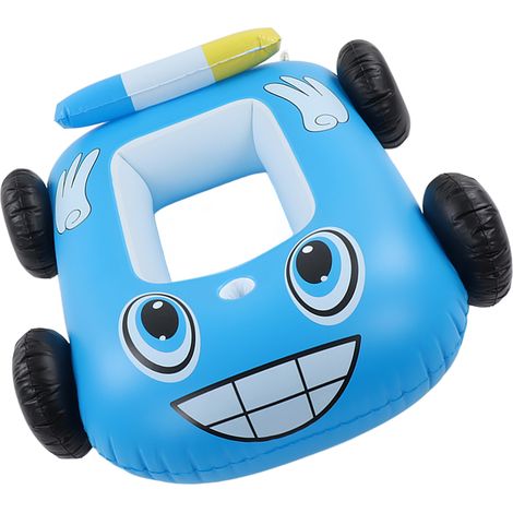 Bébé Flotteur de Piscine Gonflable en Forme de Voiture de Pompier d'Été, Bleu, pour Enfants, Bateau de Natation (1/5)