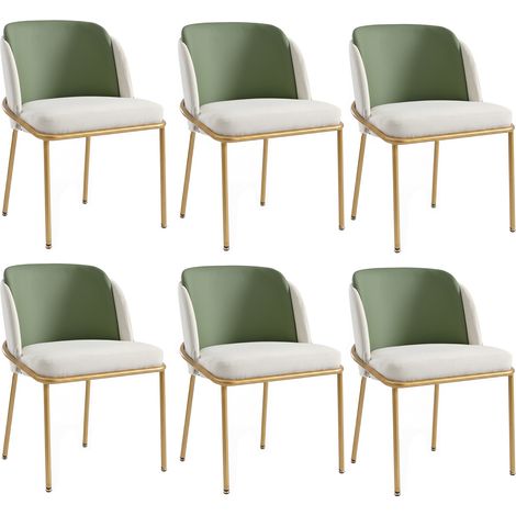 GagaLot de 6 chaises modernes vert et doré (1/5)