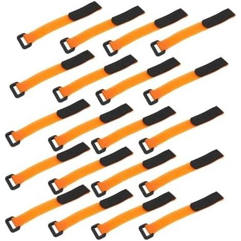 Sangle Auto-agrippante, Sangles De Fixation en Nylon Durable, Attaches Câble à Bande Polyvalente avec Boucle pour (Orange) - 20300mm (1/5)