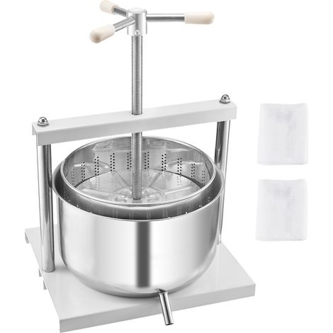 Mophorn 3,17 Gal/12L Manuelle Obstwein presse, Doppel-Edelstahl fässer, Saft maschine für Apfelwein, Apfel, Traube, Honig, Olivenöl und mehr mit dreieckigem Griff für den Heim-oder Außenbereich