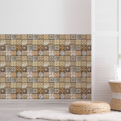 Papier peint auto-adhésif amovible à motif géométrique multicolore en 3 dimensions, résistant à l'eau et à l'humidité, autocollants muraux en PVC pour salon, salle de bain, comptoir de cuisine (1/5)