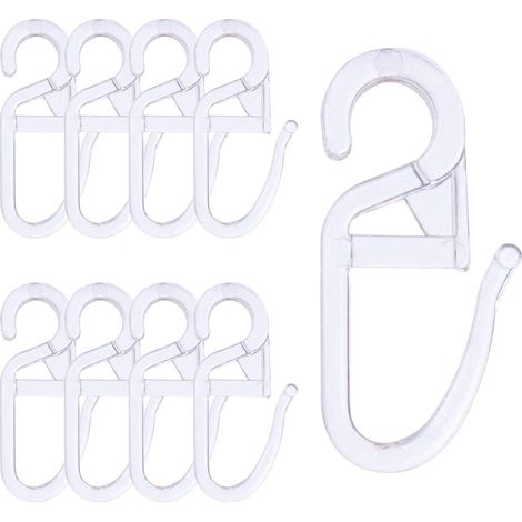 120 Pcs Crochet Rideaux, Clips de Rideau en Plastique, Roulant Crochets de Rideaux Transparent pour Voie Type Rideau