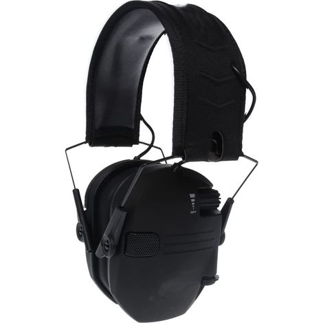 Auriculares  con cancelación activa de ruido para tiro, protección auditiva electrónica, reducción de ruido, auriculares de caza activa, plegables (negros) (1/5)