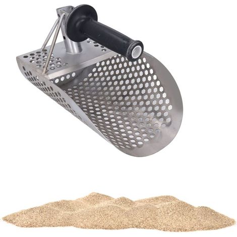 Pelle en Acier Inoxydable pour Découverte de Trésors et Filtre à Sable pour la Prospection Métallique et la Détection de Métaux -KZQ (1/2)