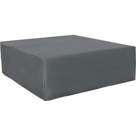 205x192cm outdoor garden rattan furniture cover, waterproof and UV resistant, gray (1/5)