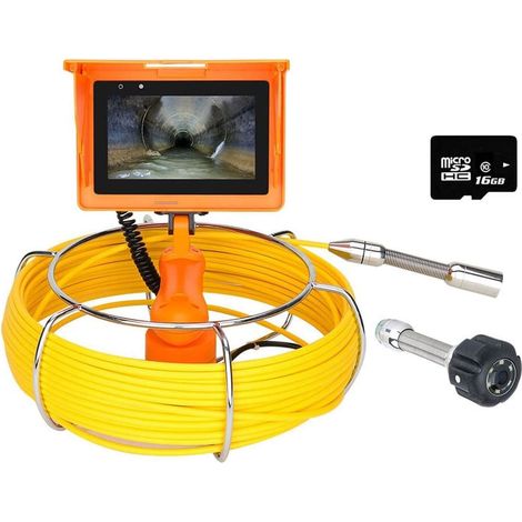 Caméra vidéo d'inspection de Tuyau d'égout de Poche DVR Enregistrement Video/WiFi sans Fil/Photo / 23mm HD 1080P Caméra / 30m / 5inch SCR (Color : Giallo, Size : KR) (1/5)