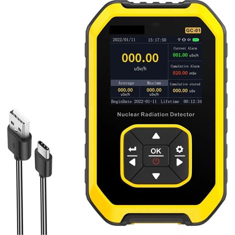 Détecteur de gaz Multi-gaz Détecteur de rayonnement GM Compteur Geiger, dosimètre de rayonnement Sensible Moniteur de Niveau de CPM de Rayons X Gamma Β Radioactifs avec Alarme (1/5)