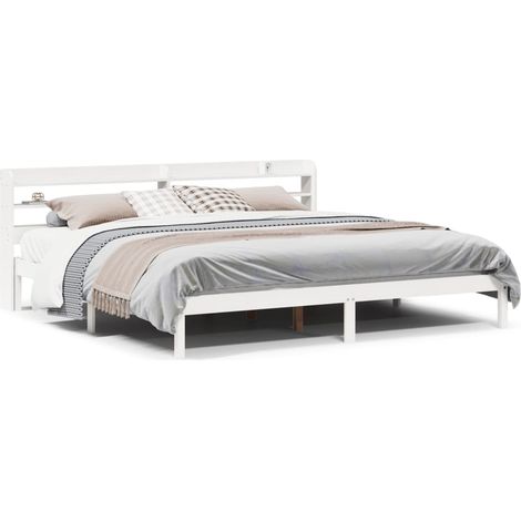 Maison Exclusive - Giroletto senza Materasso Bianco 200x200 cm Legno Massello Pino