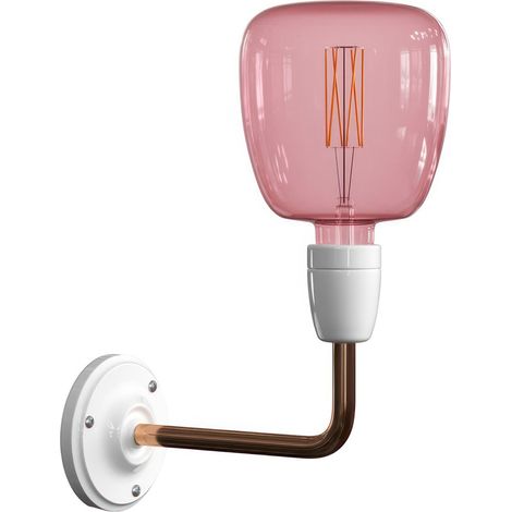 Fermaluce Classic, lampada a muro in metallo e porcellana con estensione curva (1/3)
