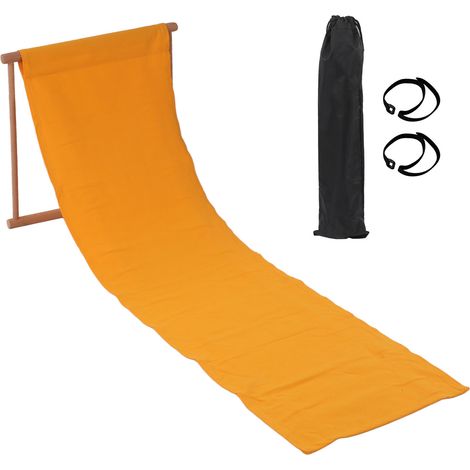 DUUTI Chaise longue de plage pliante, matelas inclinable portable pour vacances extérieures, voyage, jaune (1/5)