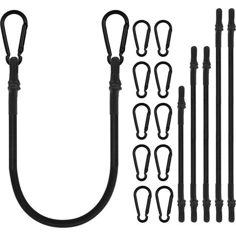 6er Set Spanngummis mit Karabinerhaken, 30/60/80cm, robust & elastisch