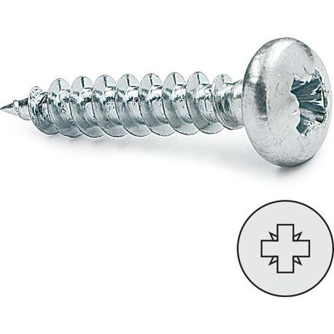tornillo rosca madera cabeza redonda poz largo 25mm diámetro 3.5mm (caja 1000) (1/2)