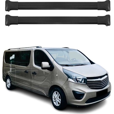 OMAC Barres de toit en aluminium pour Opel Vivaro A 2014-2019 – Charge max 75 kg – 2 barres Noir (1/5)