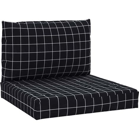 Maison Exclusive - Palettenkissen 2 Stk. Schwarz Karomuster Oxfor