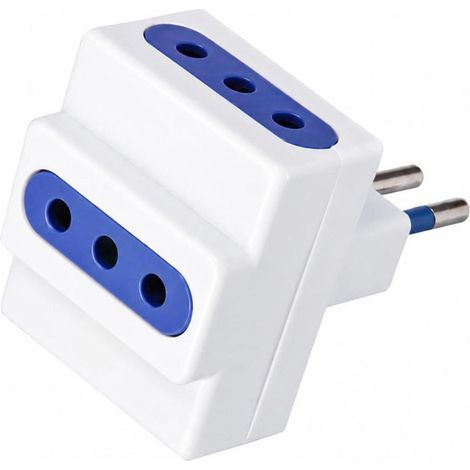 EcoPrice Adattatore Triplo 3 10A Spina 2P+T 10A W
