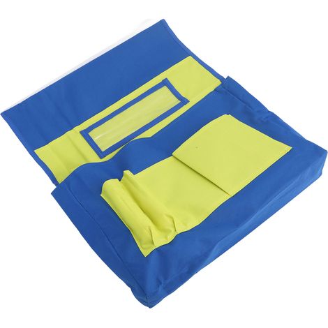 Pochette de dossier de chaise avec porte-étiquette transparent, coutures renforcées, tissu Oxford 600D, organiseur de siège pour école, maison, bureau, rangement mural, pochettes multiples, robuste et (1/5)